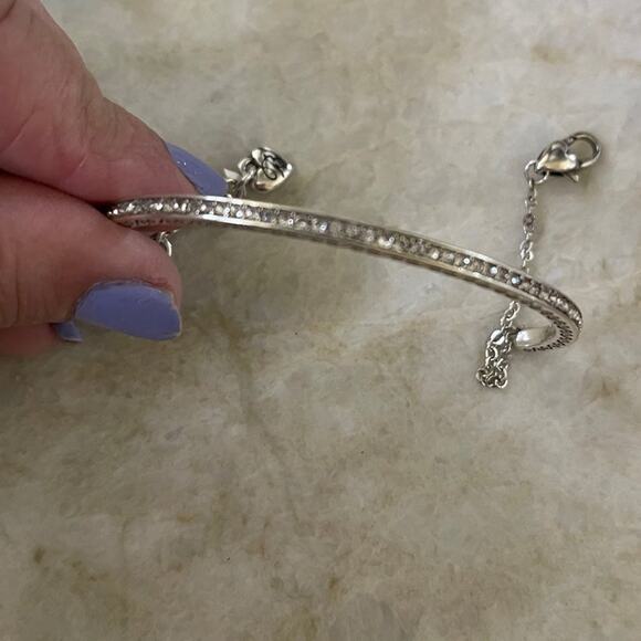 Brighton half crystal bangle half chain bracelet small - Picture 2 of 8
